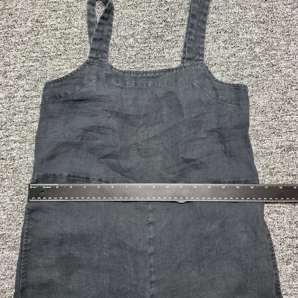 Everlane Linen Jumpsuit Womens 0P Black Excellent Wide Leg Sleeveless Cropped